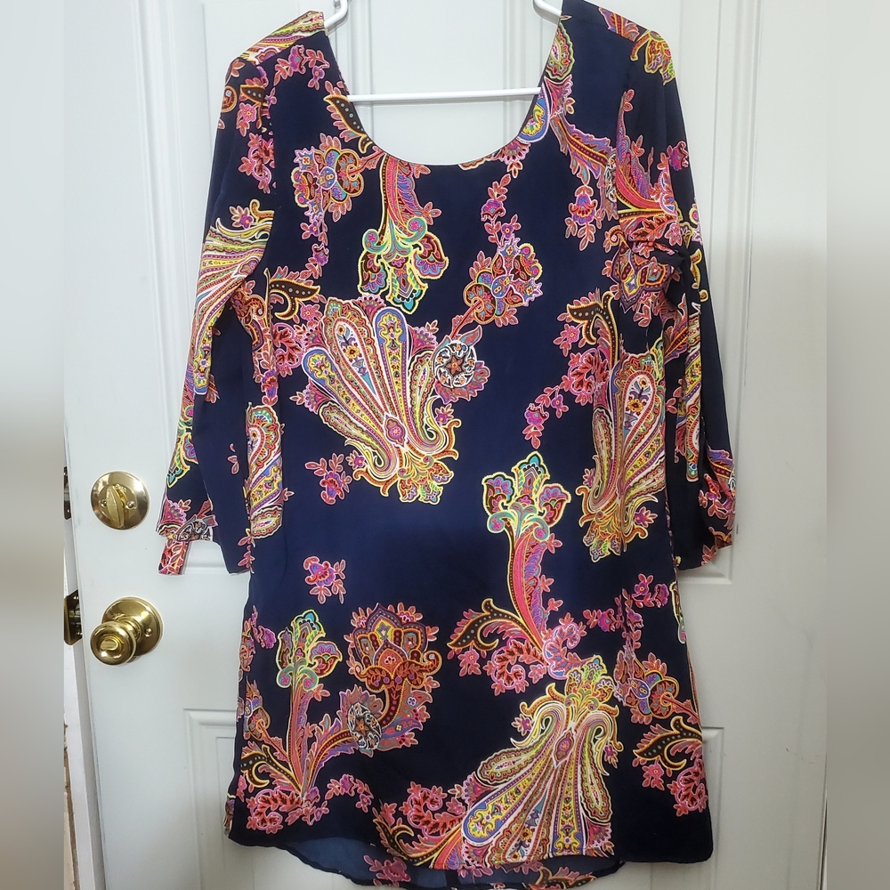 Multi color Paisley Dress Size Medium fully lined